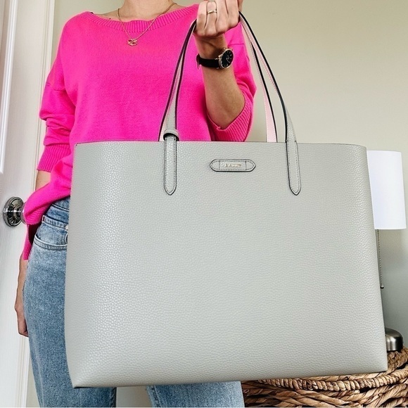 Bally Handbags - NEW Bally bag tote shoulder reversible gray silver-tone hardware handbag NWT